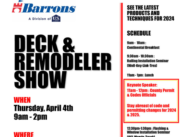 Deck & Remodeler Show Barrons Lumber